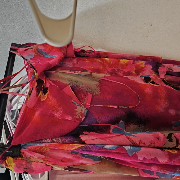 Pink and Red High Low Sundress with Spaghetti Straps- Beach Wedding Guest - Picture 3 of 5